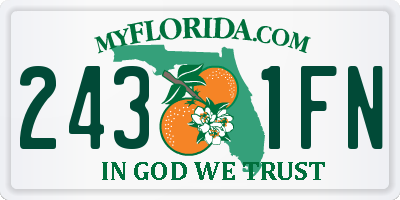 FL license plate 2431FN