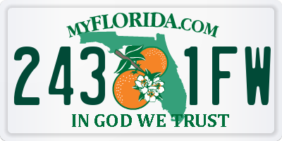 FL license plate 2431FW