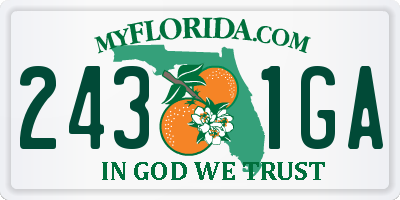 FL license plate 2431GA