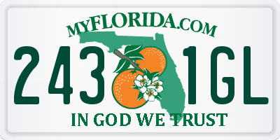 FL license plate 2431GL