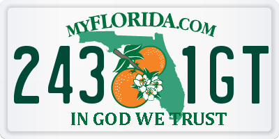 FL license plate 2431GT