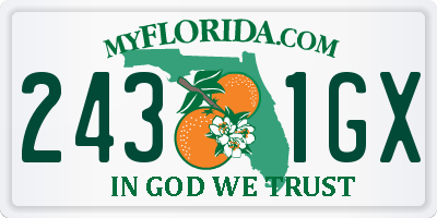 FL license plate 2431GX
