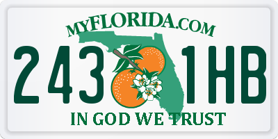 FL license plate 2431HB