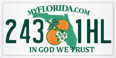 FL license plate 2431HL