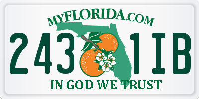 FL license plate 2431IB