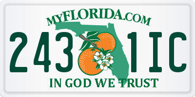 FL license plate 2431IC