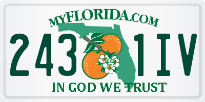 FL license plate 2431IV