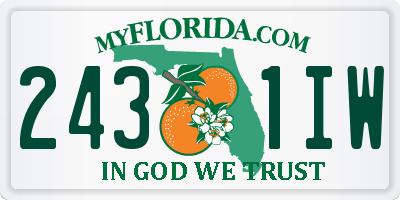 FL license plate 2431IW