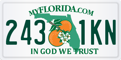 FL license plate 2431KN