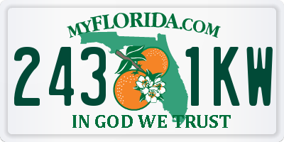 FL license plate 2431KW