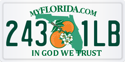 FL license plate 2431LB