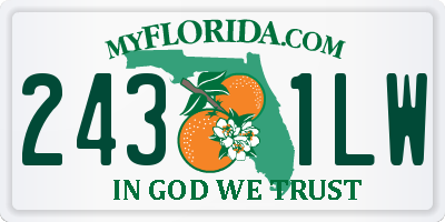 FL license plate 2431LW