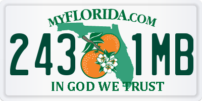 FL license plate 2431MB