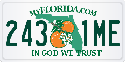 FL license plate 2431ME