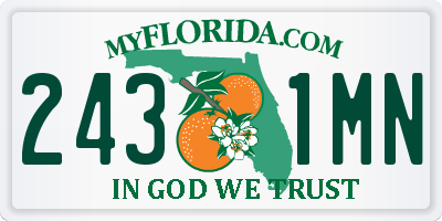 FL license plate 2431MN