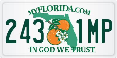 FL license plate 2431MP
