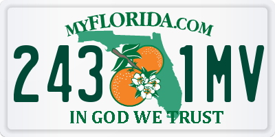 FL license plate 2431MV