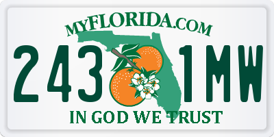 FL license plate 2431MW