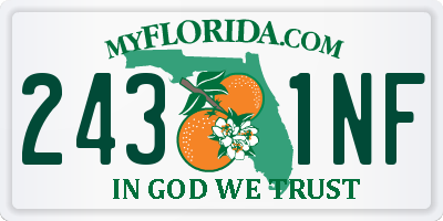 FL license plate 2431NF