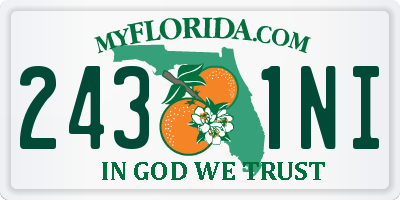 FL license plate 2431NI