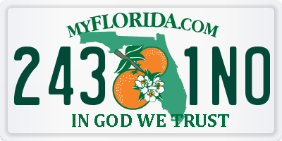 FL license plate 2431NO
