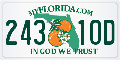 FL license plate 2431OD