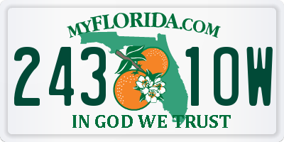 FL license plate 2431OW