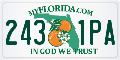 FL license plate 2431PA