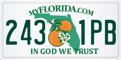 FL license plate 2431PB