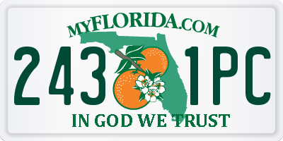 FL license plate 2431PC
