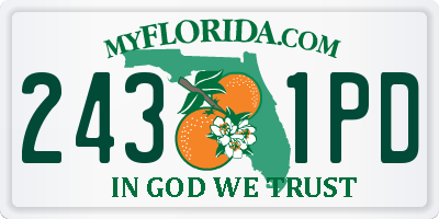 FL license plate 2431PD