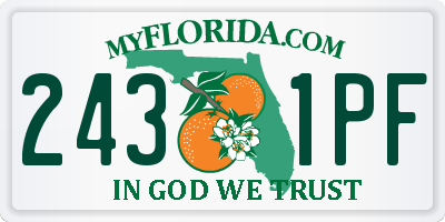 FL license plate 2431PF