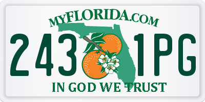 FL license plate 2431PG