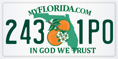 FL license plate 2431PO