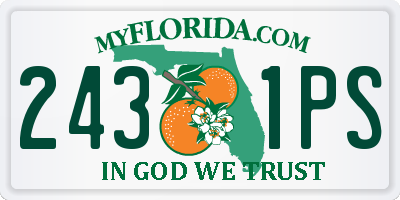 FL license plate 2431PS