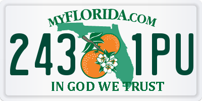 FL license plate 2431PU