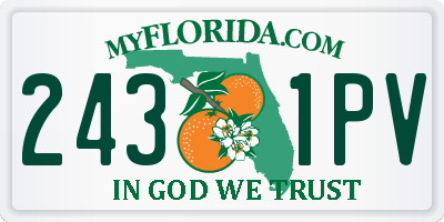 FL license plate 2431PV