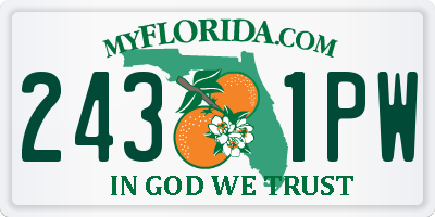 FL license plate 2431PW