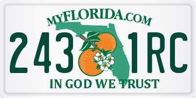 FL license plate 2431RC