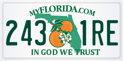 FL license plate 2431RE