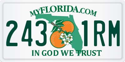 FL license plate 2431RM