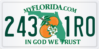 FL license plate 2431RO