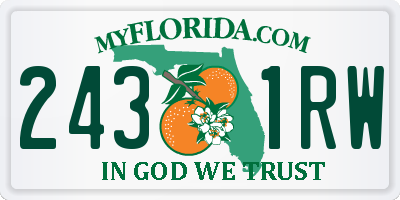 FL license plate 2431RW