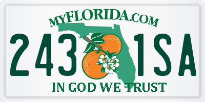 FL license plate 2431SA