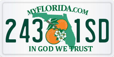 FL license plate 2431SD