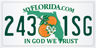 FL license plate 2431SG