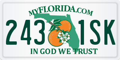 FL license plate 2431SK