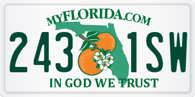 FL license plate 2431SW