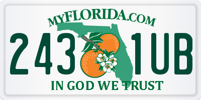 FL license plate 2431UB