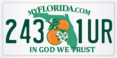 FL license plate 2431UR